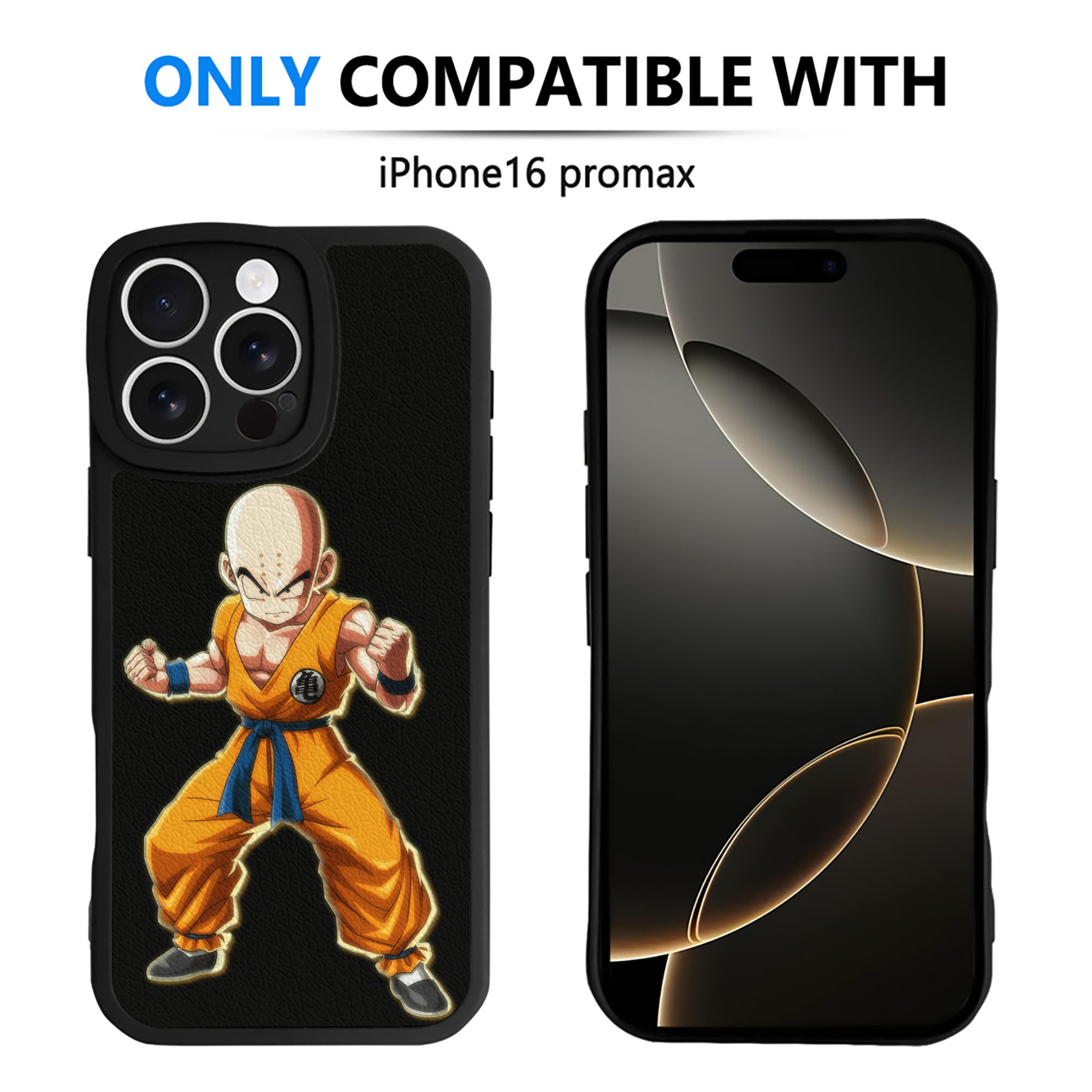 （画像用） ドラゴンボール クリリン DRAGON BALL krillin 【iPhone 16シリーズ対応】シリコンスマホケース（レザー調） 材質：シリコン
